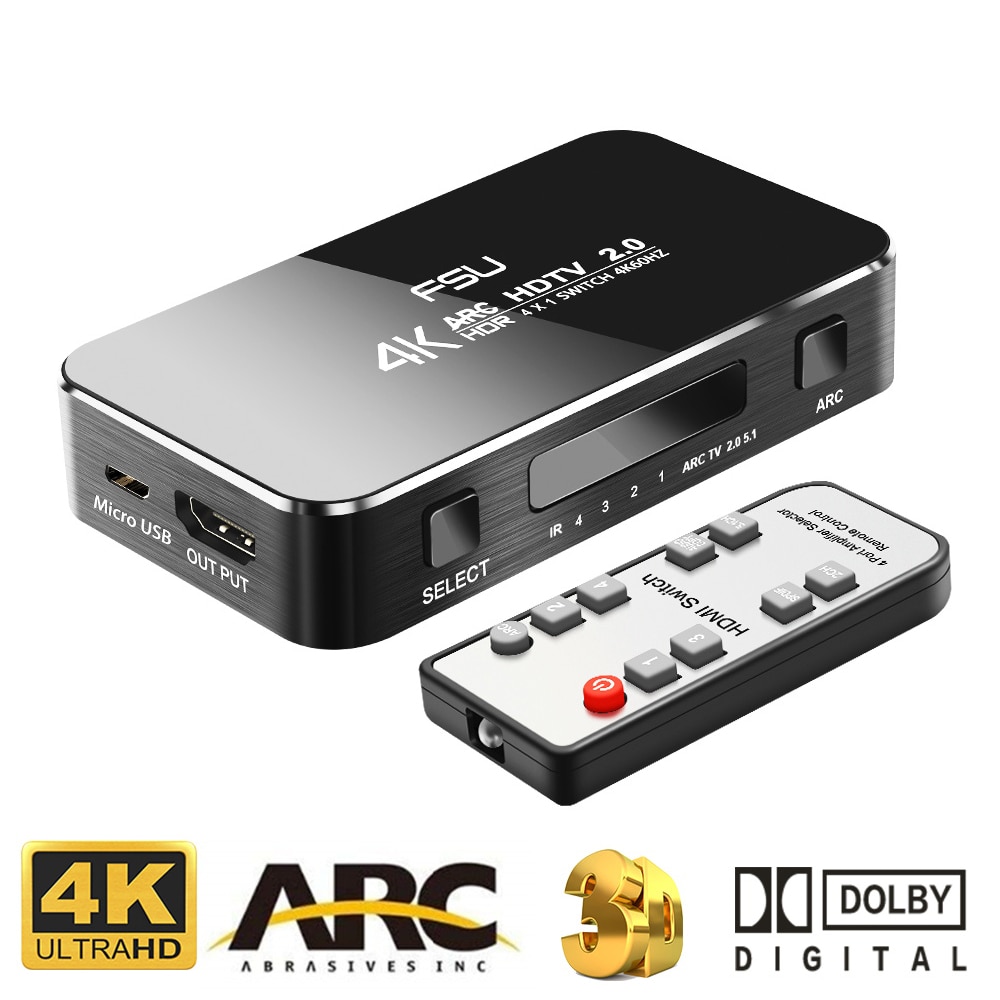 FSU-HDMI ȣȯ ó, 4 Է 1 , HDMI ȣȯ й, HDR 4x1, HDTV PS4 4K,   , 3.5  ARC